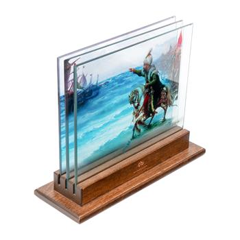 Fatih Atını Denize Sürerken 3 Boyutlu Dekoratif Cam Obje