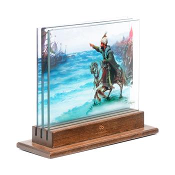 Fatih Atını Denize Sürerken 3 Boyutlu Dekoratif Cam Obje
