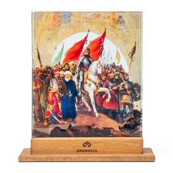 Fatih Sultan Mehmet'in İstanbul'un Kapılarından Girişi 3 Boyutlu Dekoratif Cam Obje