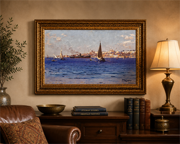 Fausto Zonaro, İstanbul Boğazında Bir Tekne Tablo
