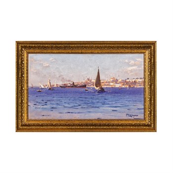 Fausto Zonaro, İstanbul Boğazında Bir Tekne Tablo