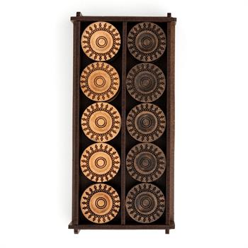 Ahşap Tavla Pulu Takımı ve 2li Zar Takımı