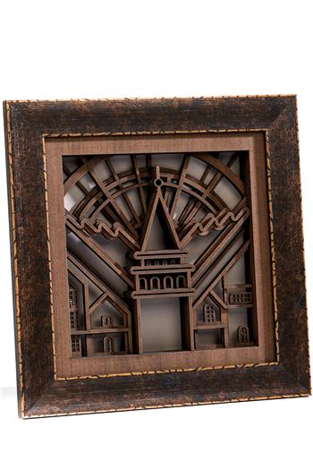 Galata ArtDeco Kahverengi Ahşap Duvar Panosu