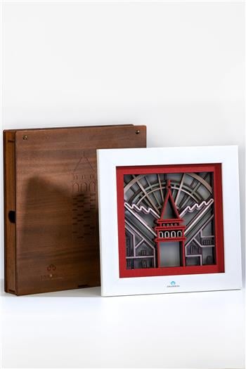Galata ArtDeco Kırmızı Ahşap Duvar Panosu