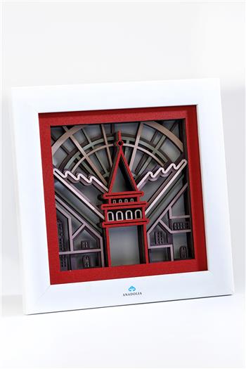 Galata ArtDeco Kırmızı Ahşap Duvar Panosu