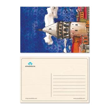 Galata Kulesi Ahşap Kartpostal