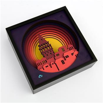 Galata Kulesi Gün Batımı Ahşap Duvar Panosu