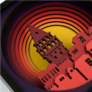 Galata Kulesi Gün Batımı Ahşap Duvar Panosu