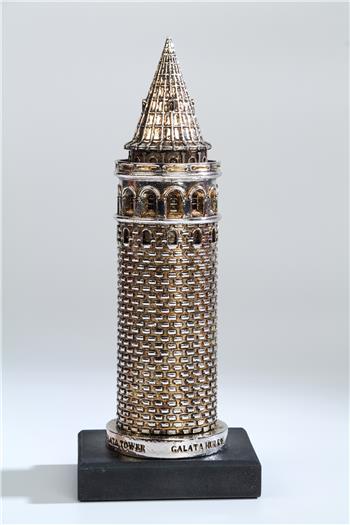 Galata Kulesi Heykeli Gümüş Kaplama