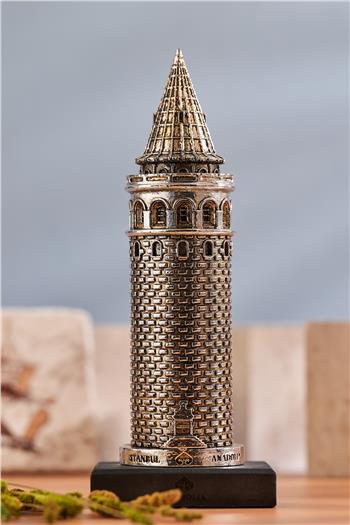 Galata Kulesi Heykeli Gümüş Kaplama