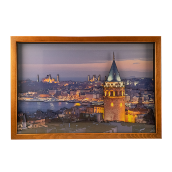 Galata Kulesi Rölyef Ahşap Duvar Panosu