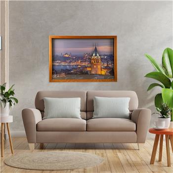 Galata Kulesi Rölyef Ahşap Duvar Panosu