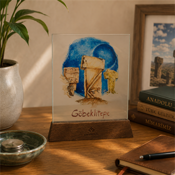Göbeklitepe Serisi Gökyüzü Büyük Boy Dekoratif Cam Obje