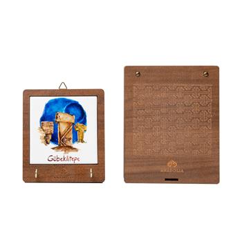 Göbeklitepe Serisi Ahşap Kutulu Gökyüzü Seramik Dekoratif Askılık