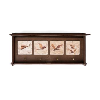 Hezârfen ve Galata Kulesi 4'lü Traverten Dekoratif Askılık