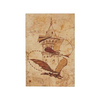 Hezârfen ve Galata Kulesi Ahşap Kartpostal