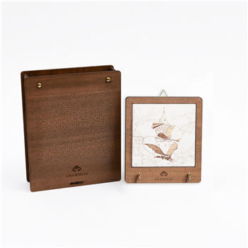 Hezârfen ve Galata Kulesi Ahşap Kutulu Seramik Dekoratif Askılık