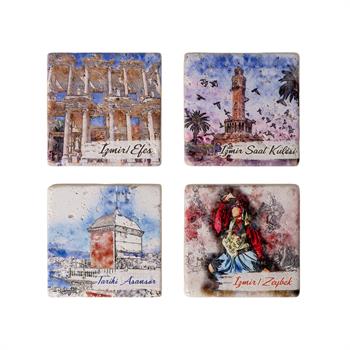 İzmir 4lü Doğaltaş Magnet Seti