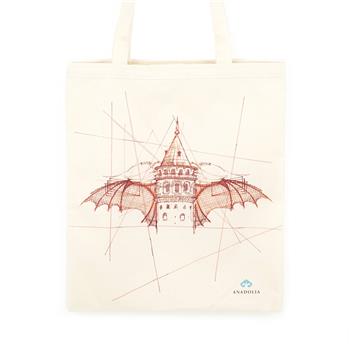 Kanatlı Galata Kulesi Ham Bez Çanta