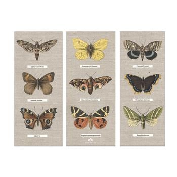 Kelebek Desenli Üçlü Ahşap Duvar Panosu