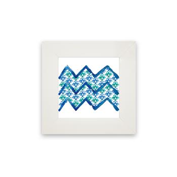 Kilim Serisi Gökyüzü Beyaz Çerçeveli Seramik Tablo Pano