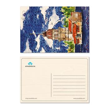 Kız Kulesi Ahşap Kartpostal
