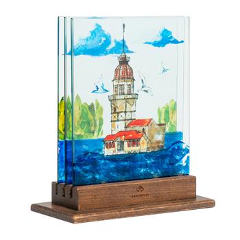 Kız Kulesi Bulut 3 Boyutlu Dekoratif Cam Obje