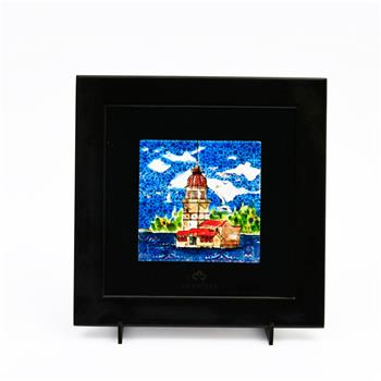 Kız Kulesi Siyah Çerçeveli Seramik Tablo Pano