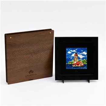 Kız Kulesi Siyah Çerçeveli Seramik Tablo Pano