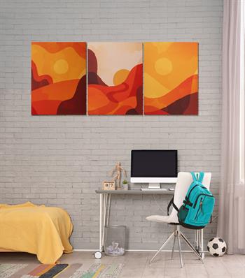 Kızıl Vadi 3’lü Kanvas Tablo