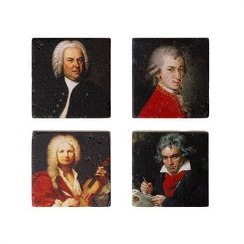 Klasik Müzik Bestecileri Doğaltaş 4lü Magnet Seti
