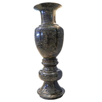 Mermer Oymalı Göbekli Sütun Saksı Küçük Boy