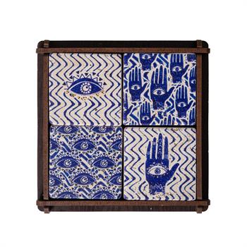 Nazar Göz 4lü Doğaltaş Magnet Seti