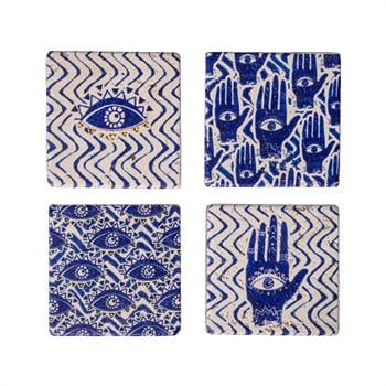 Nazar Göz 4lü Doğaltaş Magnet Seti