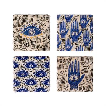 Nazar Temalı 4lü Doğaltaş Magnet Seti