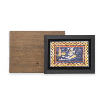 Neşeli İskelet Mozaiği Siyah Çerçeveli Seramik Tablo Pano