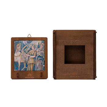 Pegasus Mozaiği Ahşap Kutulu Seramik Dekoratif Askılık