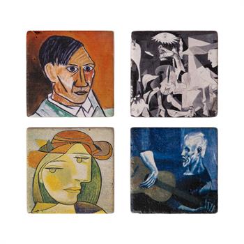 Picasso Eserleri Doğaltaş 4lü Magnet Seti