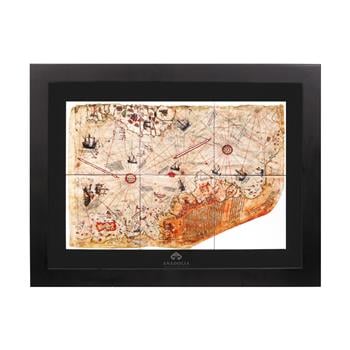Piri Reis Siyah Çerçeveli Seramik Tablo Pano