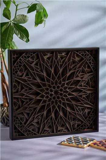 Selçuklu Yıldızı Parametrik Ahşap Duvar Panosu