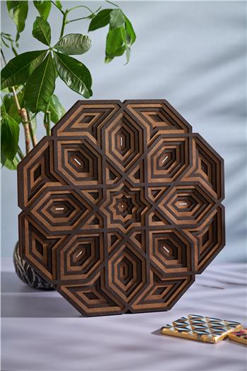 Selçuklu Yıldızı Venge Ceviz Dekoratif Duvar Süsü