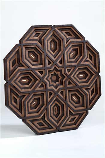 Selçuklu Yıldızı Venge Ceviz Dekoratif Duvar Süsü