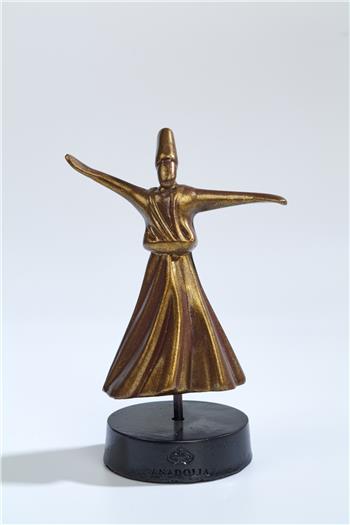Semazen Heykel Kaideli Altın Varak Bronz
