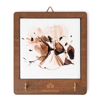 Semazen Vecd Ahşap Kutulu Seramik Dekoratif Askılık