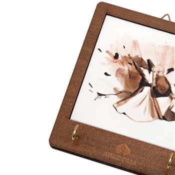 Semazen Vecd Ahşap Kutulu Seramik Dekoratif Askılık