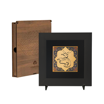 Semazen Vecd Tezhip Siyah Çerçeveli Seramik Tablo Pano