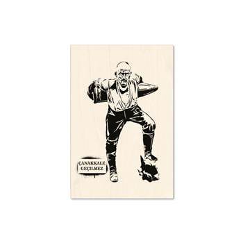 Seyit Onbaşı Ahşap Kartpostal