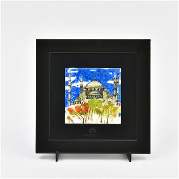 Sultanahmet Camii Siyah Çerçeveli Seramik Tablo Pano
