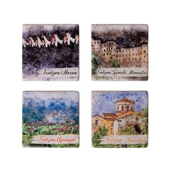 Trabzon 4lü Doğaltaş Magnet Seti