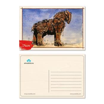 Truva Atı Ahşap Kartpostal